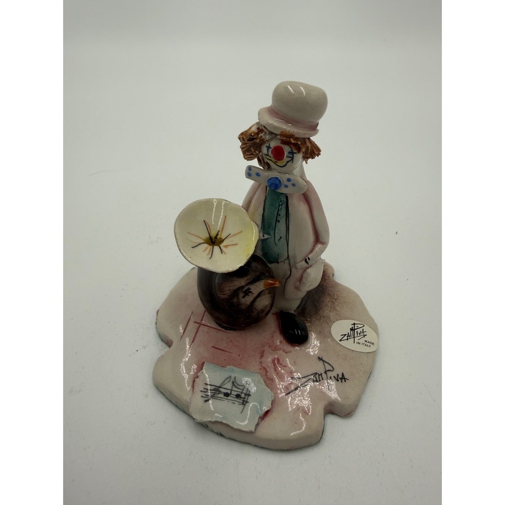 Zampiva Figurine Porcelain Musical Clown Italy Signed